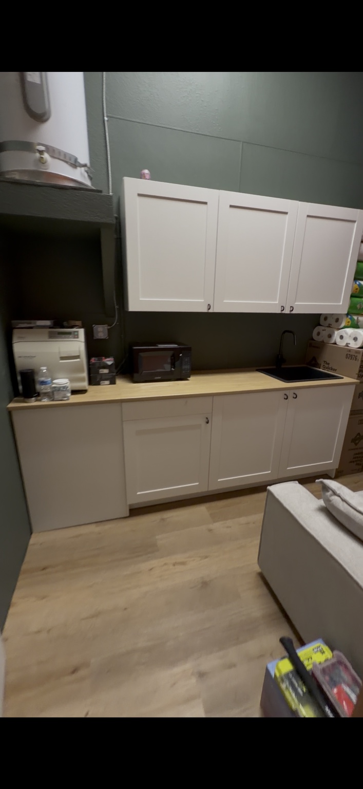 Completed cabinet project photographed from another view